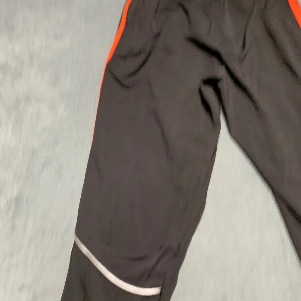 Adidas Climalite Training Pants Mens M Black Red Striped Drawstring Activewear
